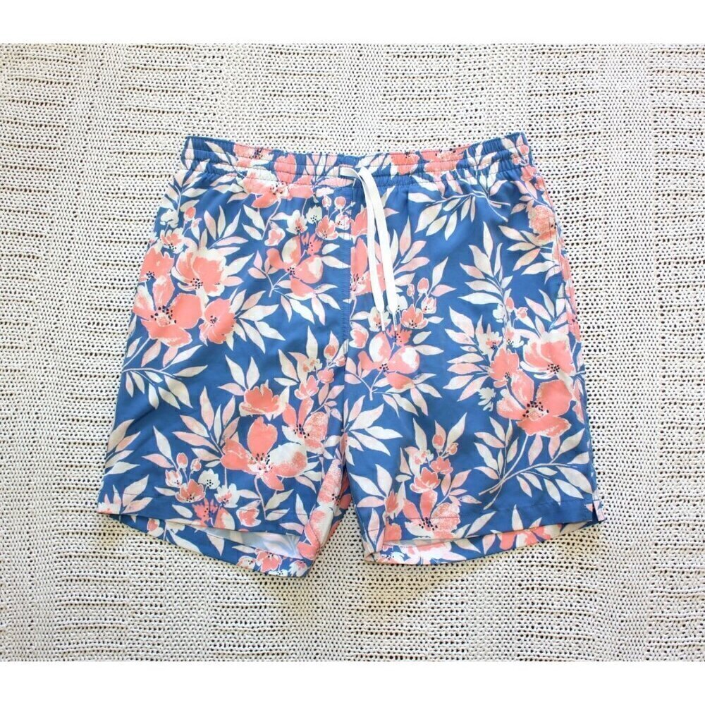 Chubbies Hawaiian Floral print men shorts Size M Swimwear elastic waist pants